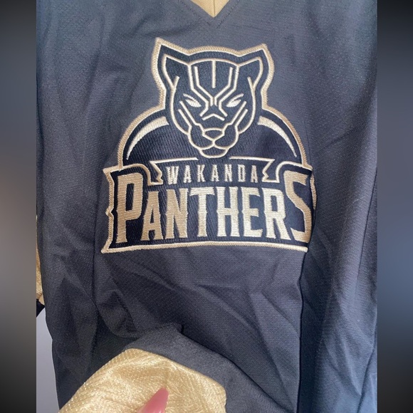 Geeky Jerseys - Wakanda Panthers Hockey Jersey - Custom T’Challa 20 - Picture 2 of 6
